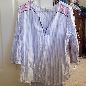 St. John's Bay, Size L, Blue & White Striped